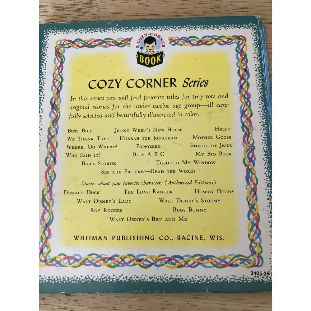 Walt‎ Disney's Lady~Whitman Children's Cozy Corner Book Vintage